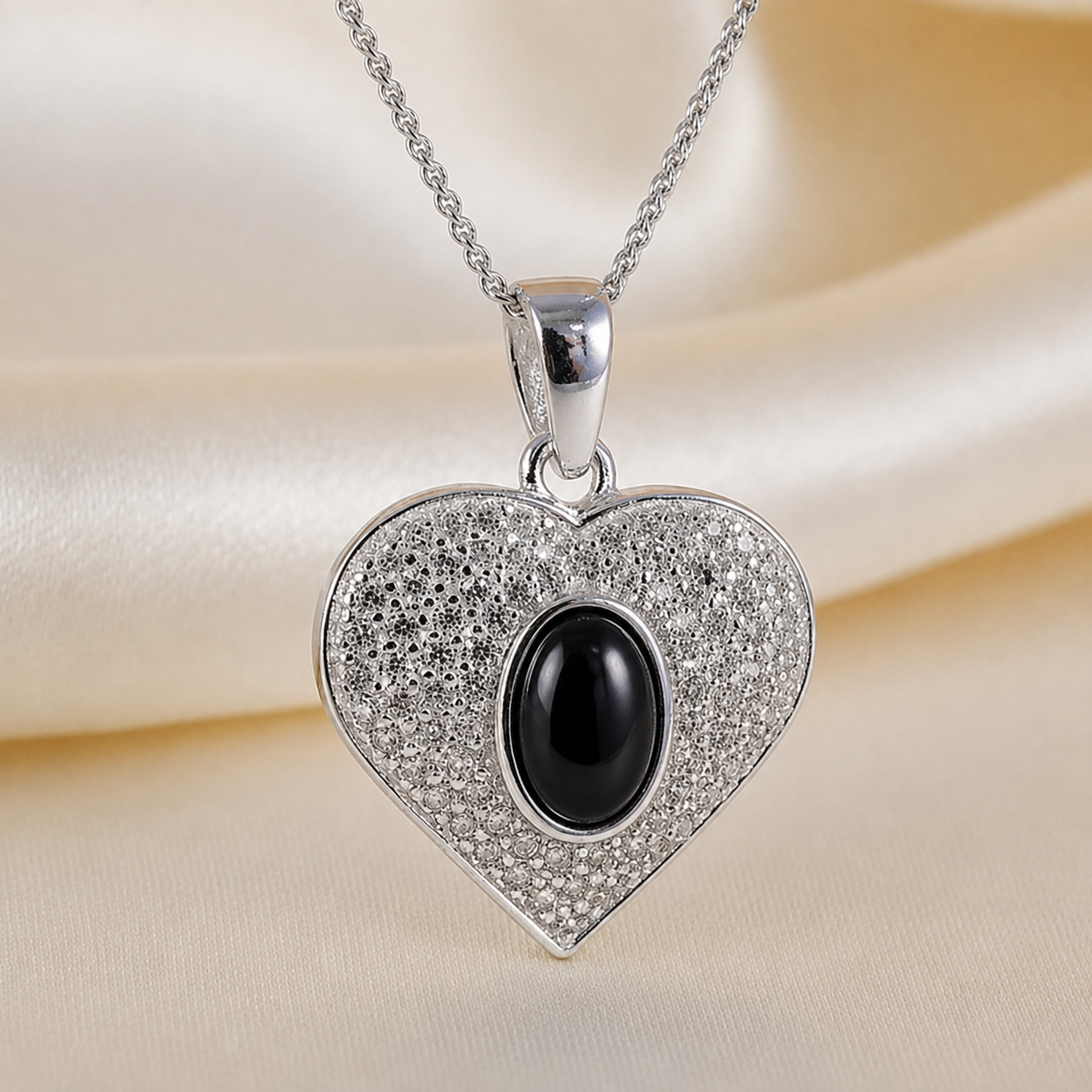 Cz Silver heart