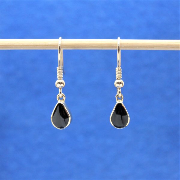 9ct Jet Teardrops