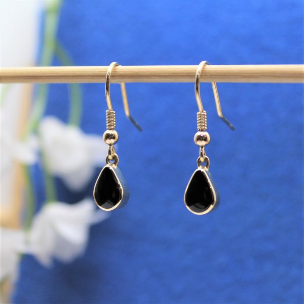 9ct Jet Teardrops