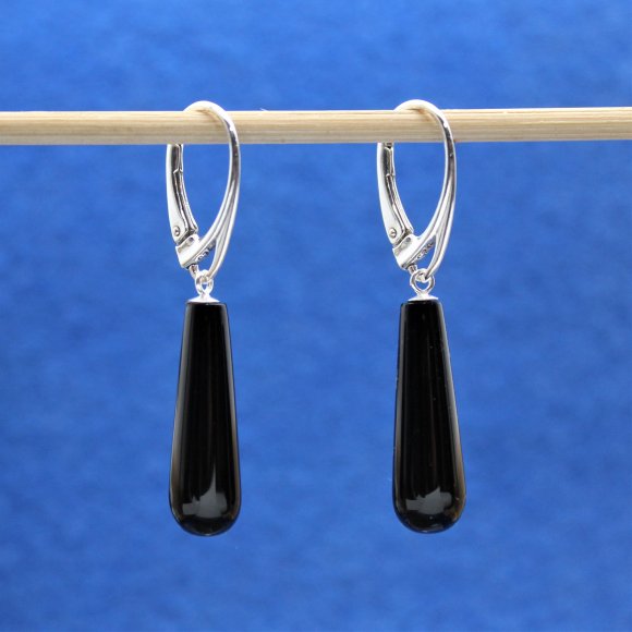 Jet drop earrings 22