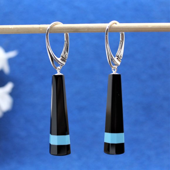Jet drop earrings 24