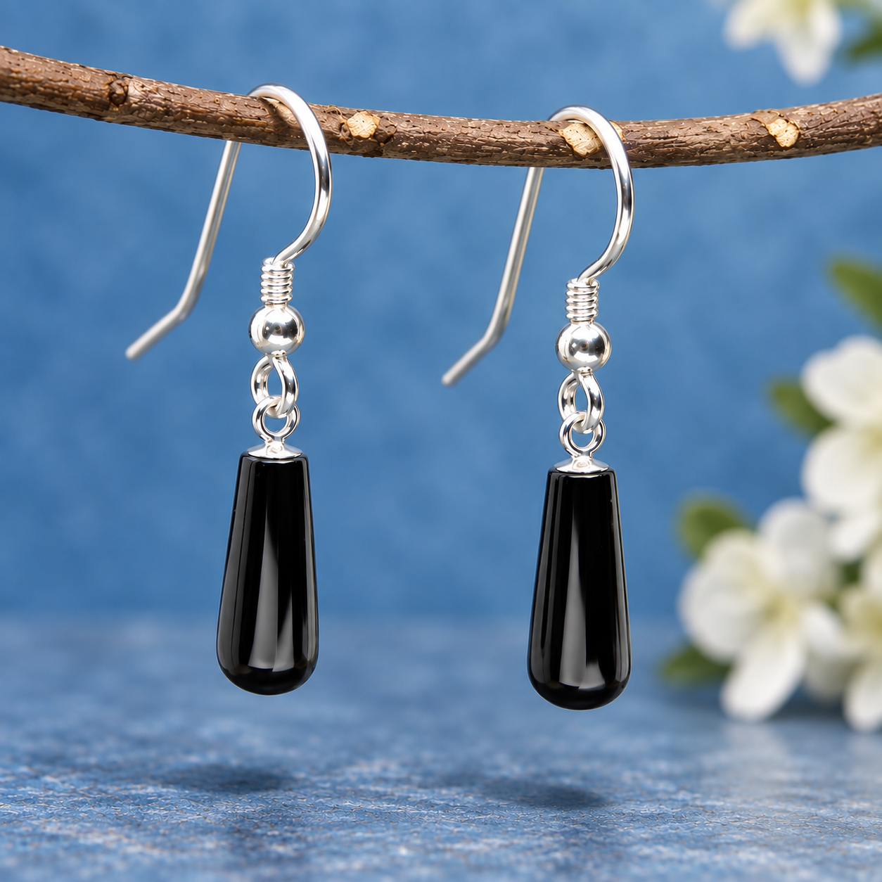 Jet drop earrings 16