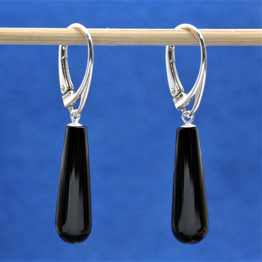 Jet drop earrings 22