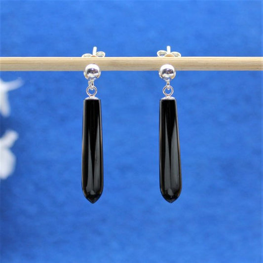 Jet drop earrings 25