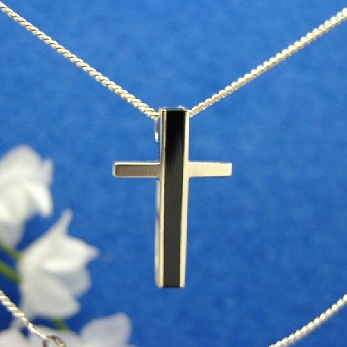 Stripe cross pendant